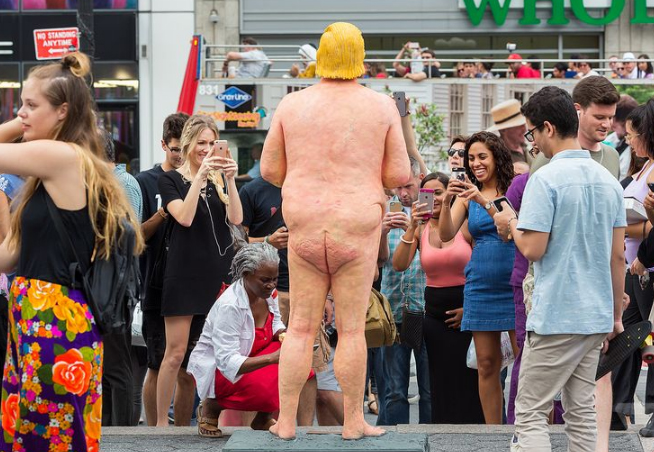 Nude Donald Trump statue